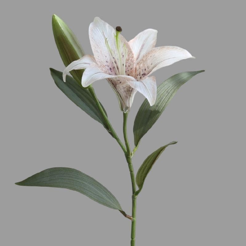5Pcs Artificial Lily Flowers Vintage Lily Flowers Silk Flowers for Home Decor Indoor Floral Arrangement Wedding Party Decor white