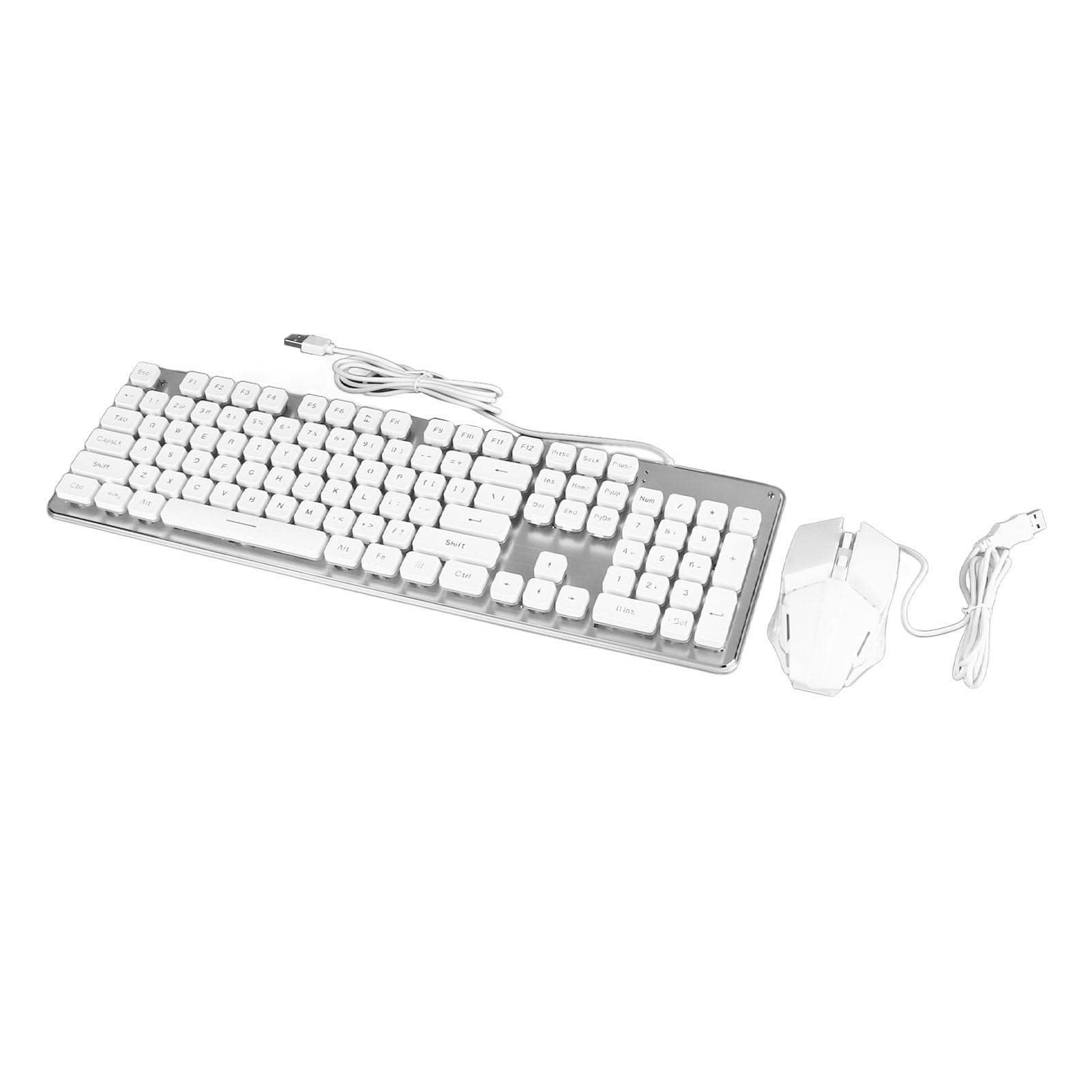 Gaming Keyboard Mouse Set Wired 104 Keys with RGB Light for PC Computer Office Work Home