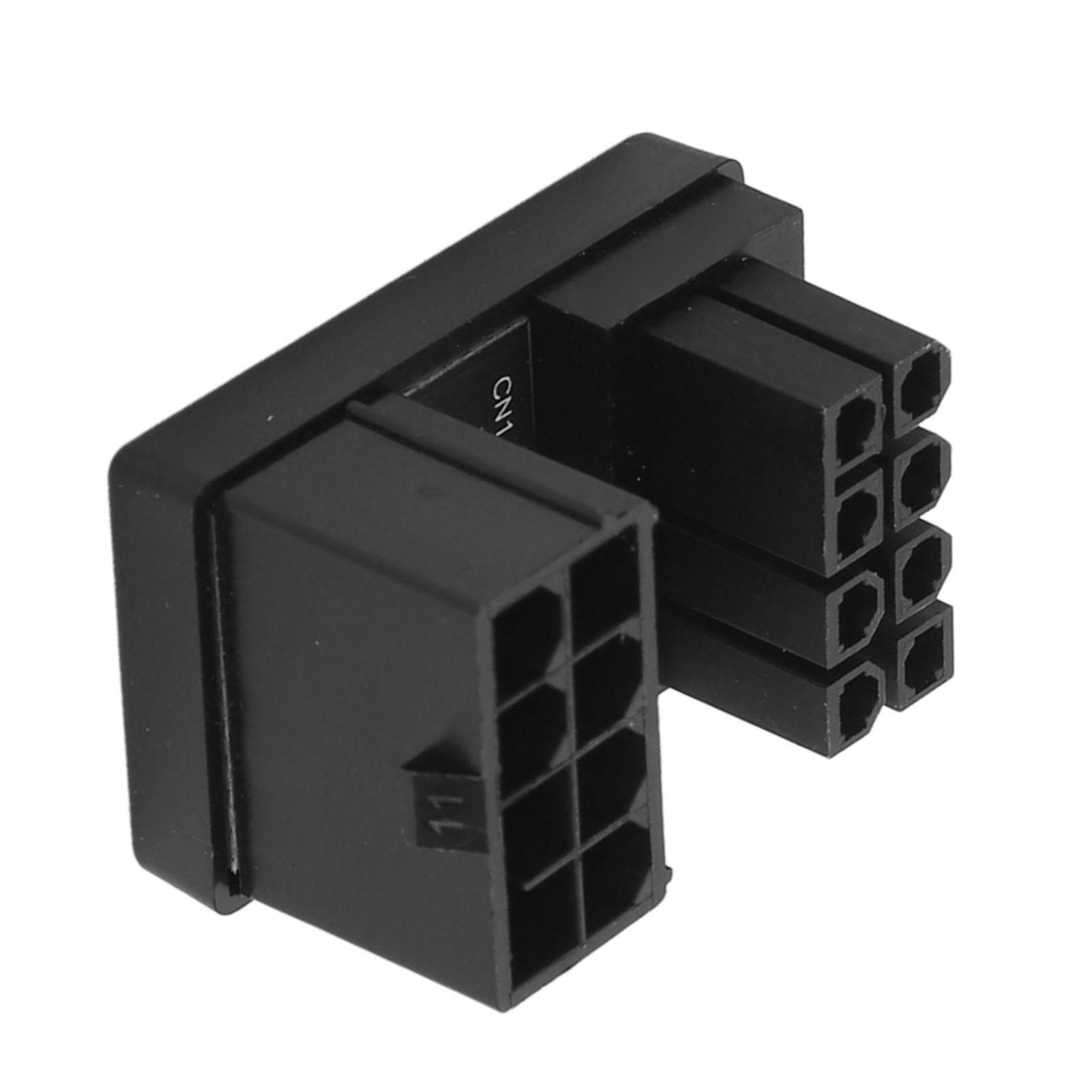 GPU PCIe Connector 8PIN Female to Male 180 Degree Angle RVS Type ABS Shell Graphics Card Power black