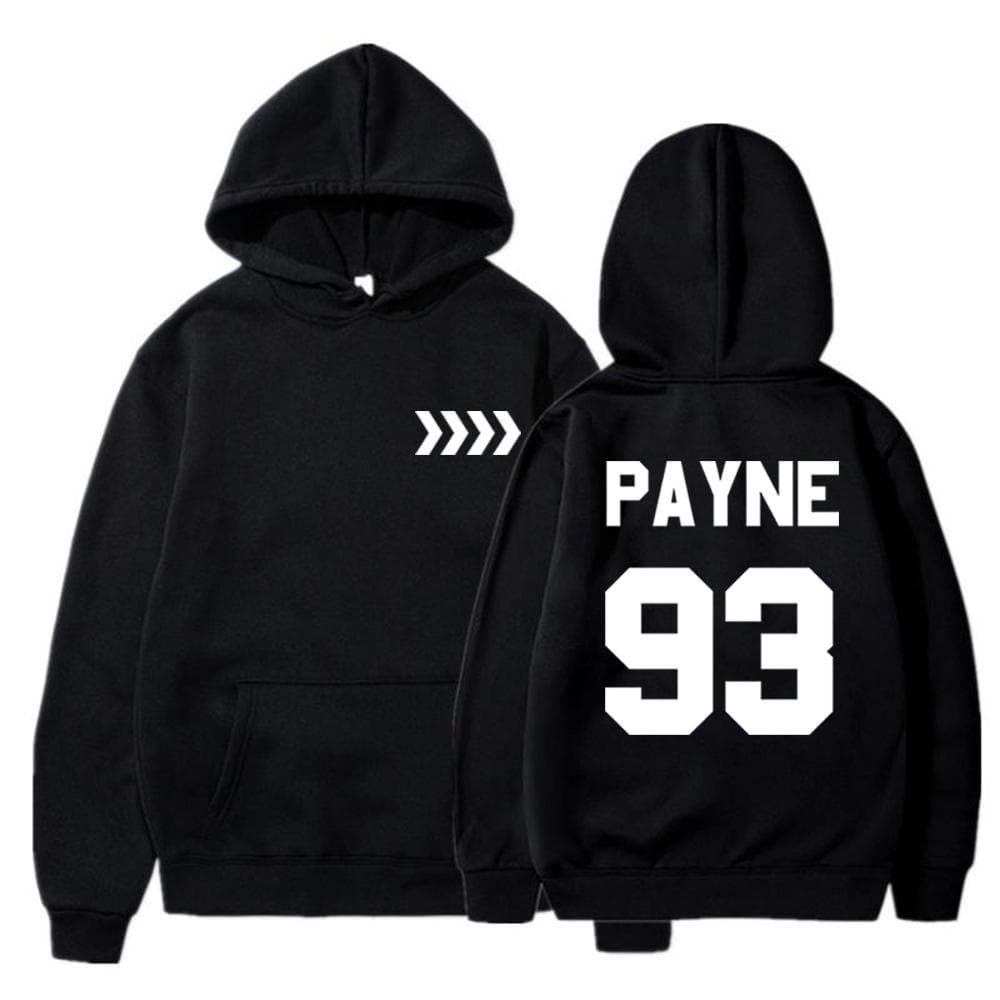 Liam Payne Tribute Hoodie Payne 93 Hoodies Unisex Graphic Hoodies in Memory of Liam Payne Hooded Sweatshirt Fans Gift Pullover XL black