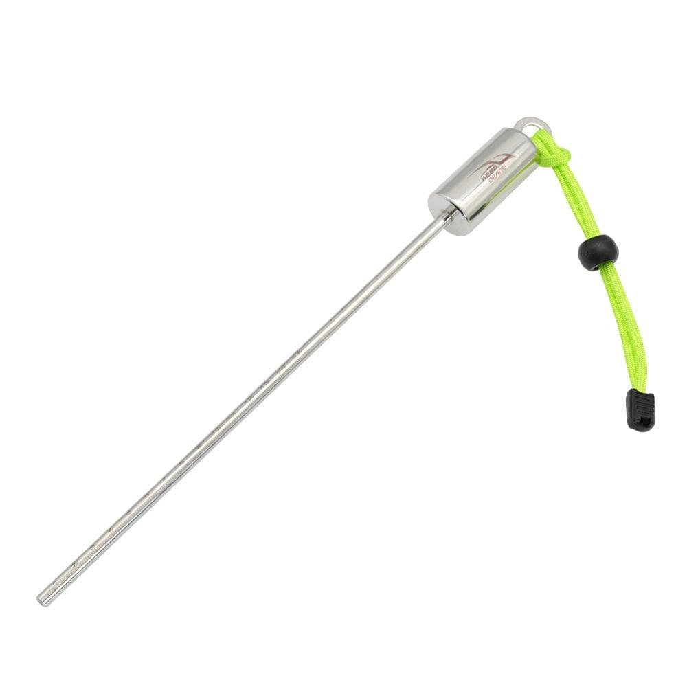 Scuba Diving Pointer Underwater Stainless Steel Tickle Stick with Lanyard for Scuba Diving green
