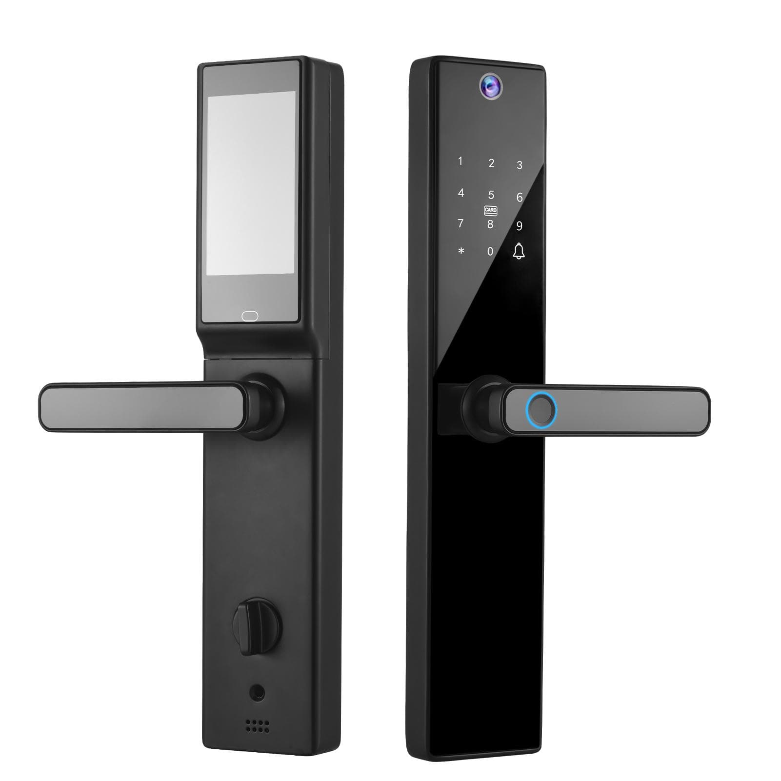 Smart Lock with Camera 4.5 Inch Screen BT Keyless Entry Door Lock TY black