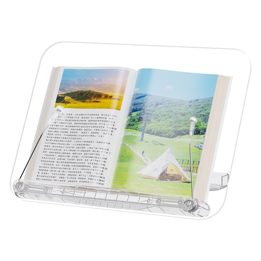 Desktop Book Stand Acrylic Reading Stand Lightweight Transparent Book Holder for Cooking Book R23