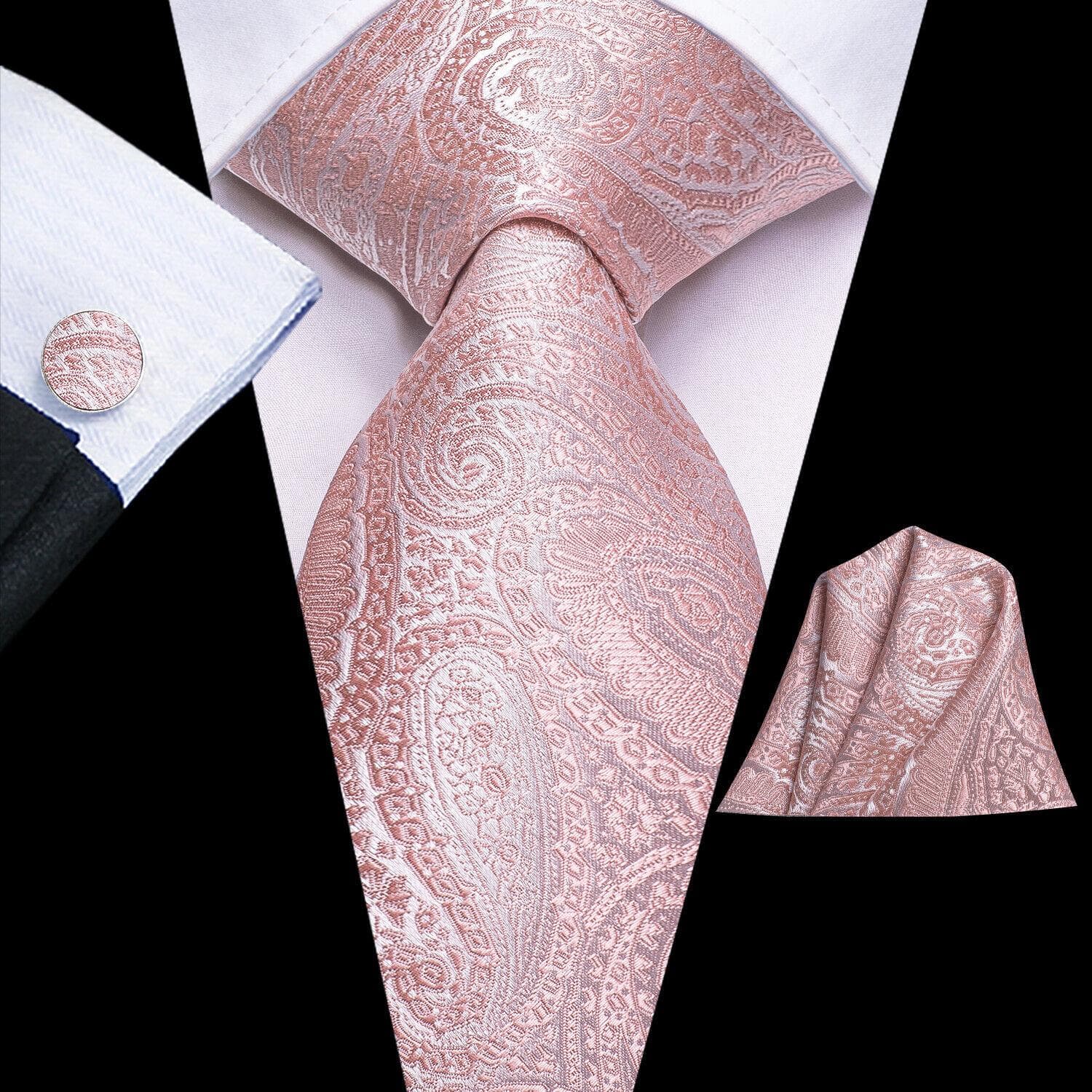 Hi-Tie Ties for Men Silk Tie Sets Pocket Square Cufflinks Wedding Formal Business Party Mens Tie Sets N-3748