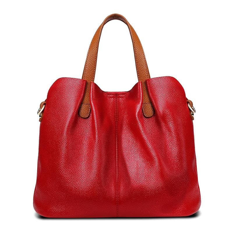 Soft Genuine Leather Tote Composite Bag Luxury Handbags Women Shoulder Messenger Bags Designer Ladies Crossbody Bags for Women red
