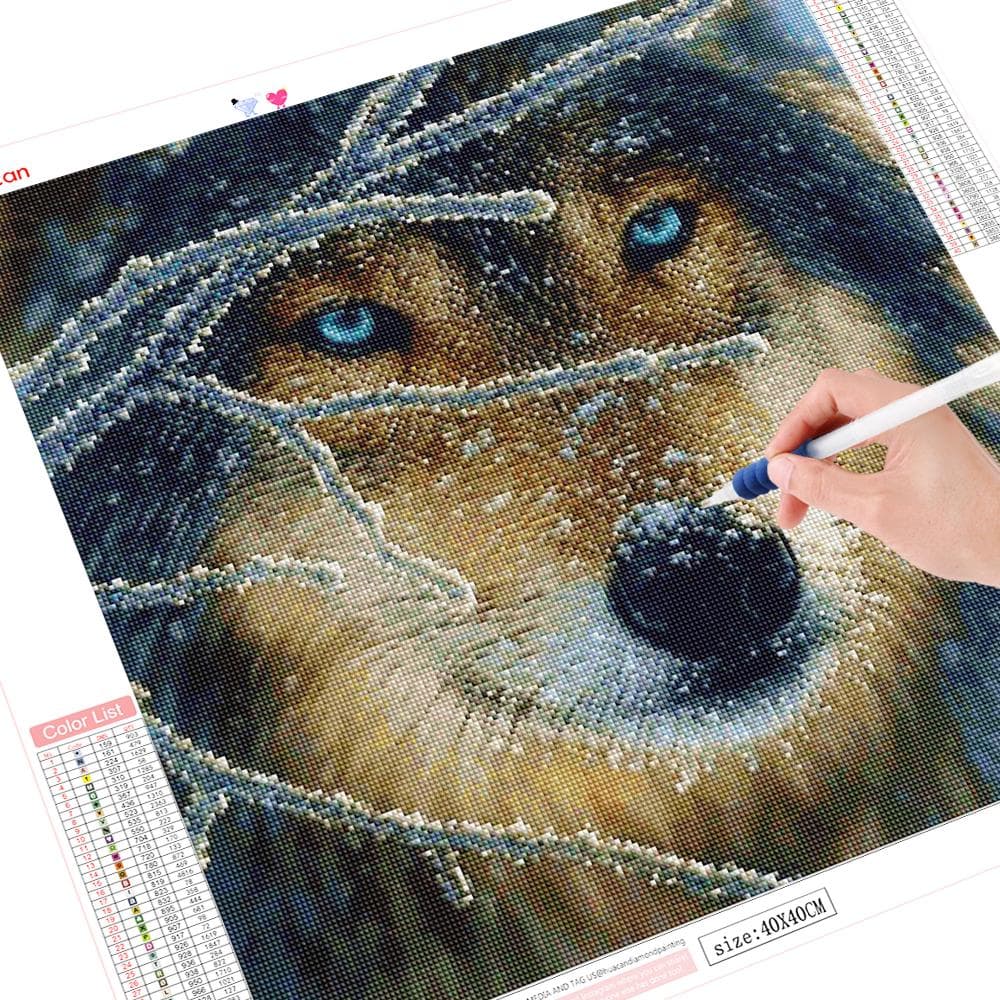5D Diamond Painting Full Round Wolf Farmhouse Home Decor Diamond Mosaic Animal 30x30CM