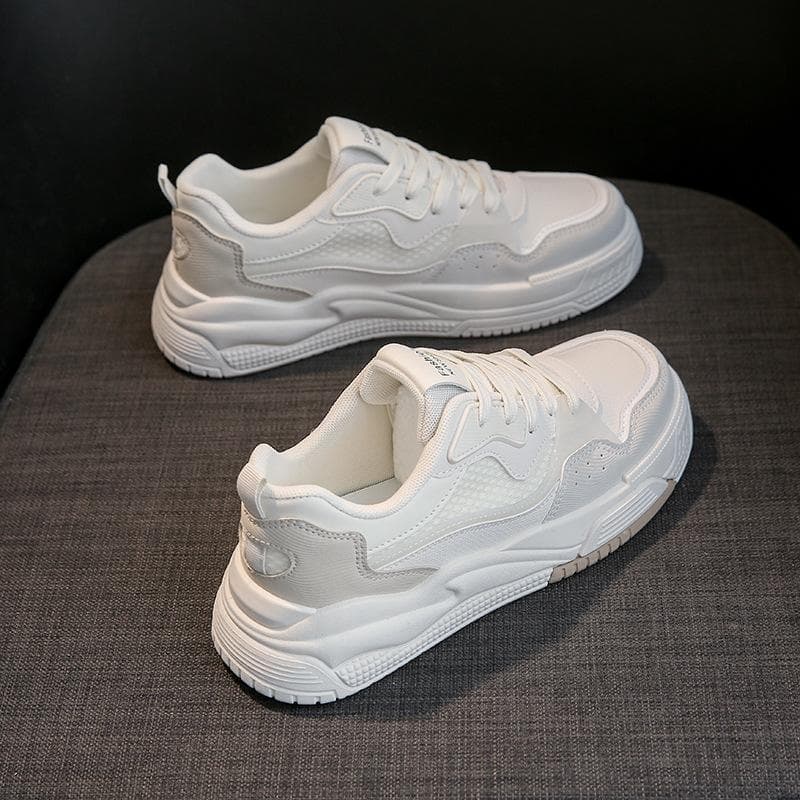 Spring New Korean Version Small White Shoes Female Students Thick Sole Muffin Shoes Casual Board Shoes 40