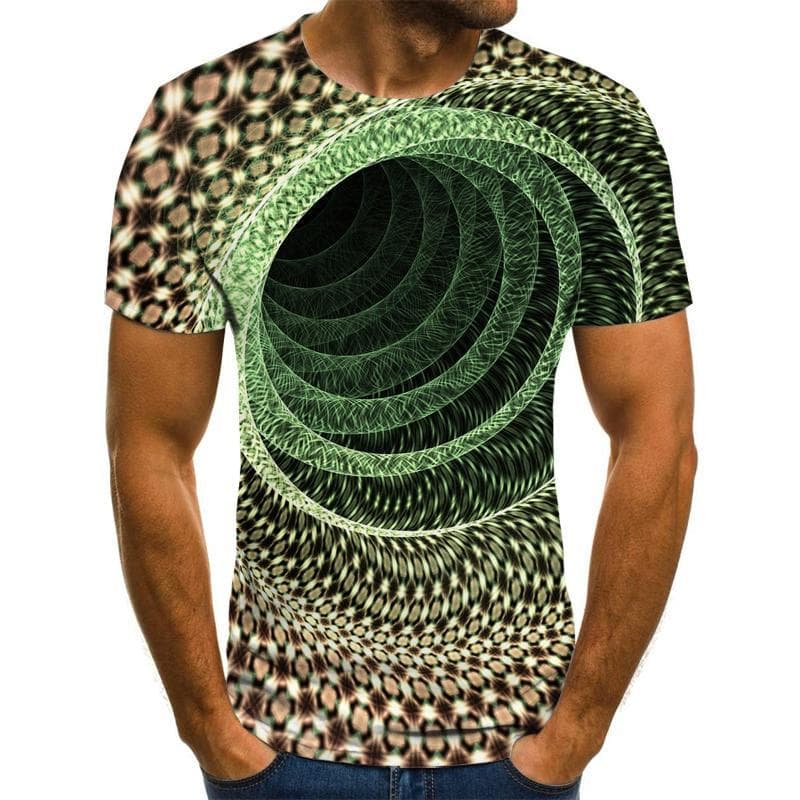 Three-dimensional graphic T-shirt casual lattice tops 3D men's T-shirt summer T-shirt men's O-neck shirt plus size streetwear XXXL