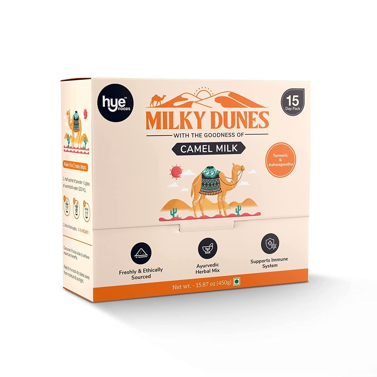 Ayurvedic Herbal Mix Camel Milk Powder(  30g x 15 Sachets =450gms) FREE SHIPPING WORLDWIDE