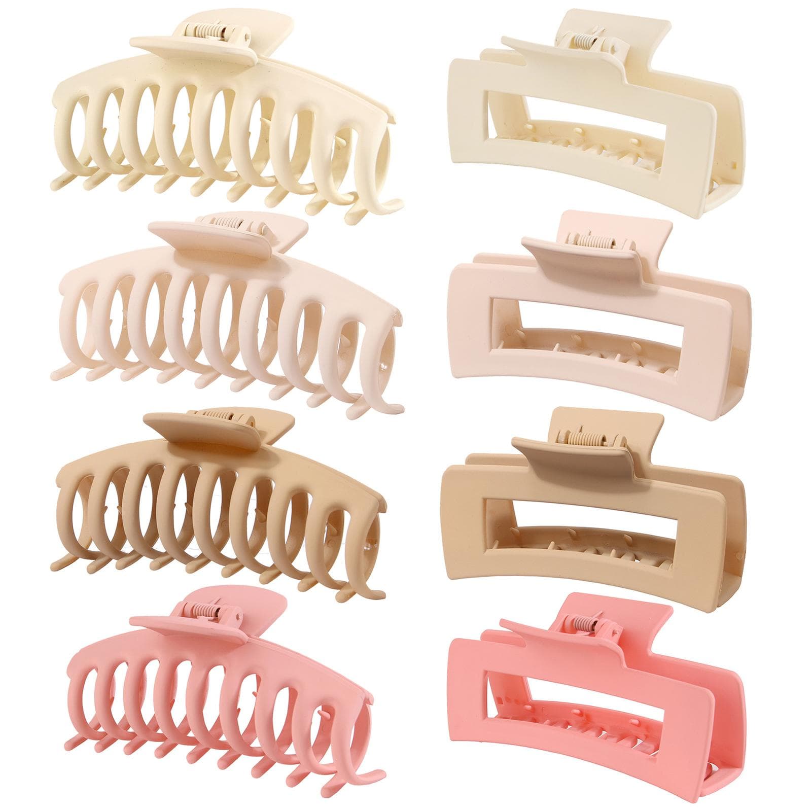 8Pcs Plastic Matte Hair Claws Hair Clips Combination Set Simple Non-slip Hair Gripper Strong Hold F