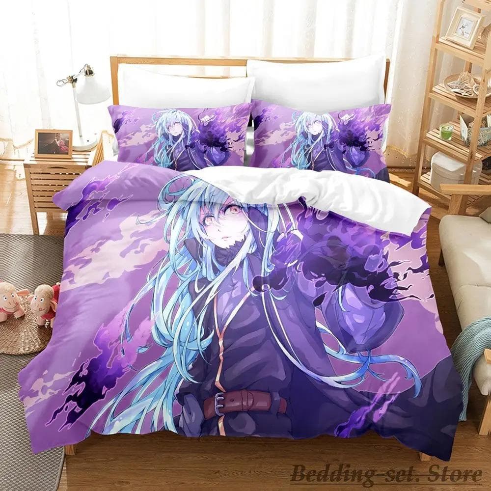 Rimuru Tempest Bedding Set Single Twin Full Queen King Size Bed Set Adult Kid Bedroom Duvetcover Sets Anime Kawaii US Twin 172x218cm