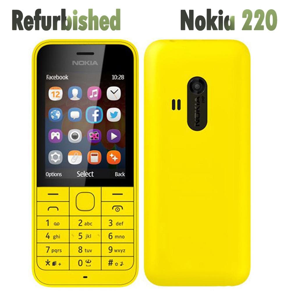 Refurbished Nokia Original Nokia 220 (2014) Dual SIM Mobile Phone With 2 SIM Simple Set black