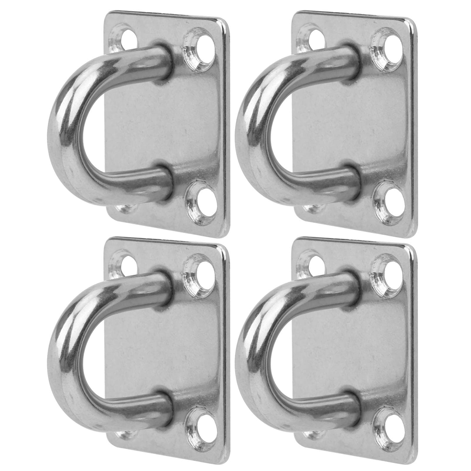 M8 4 Holes Stainless Steel Fixed Eye Plate Hook Loop UShaped Ceiling Wall Mount Hanger