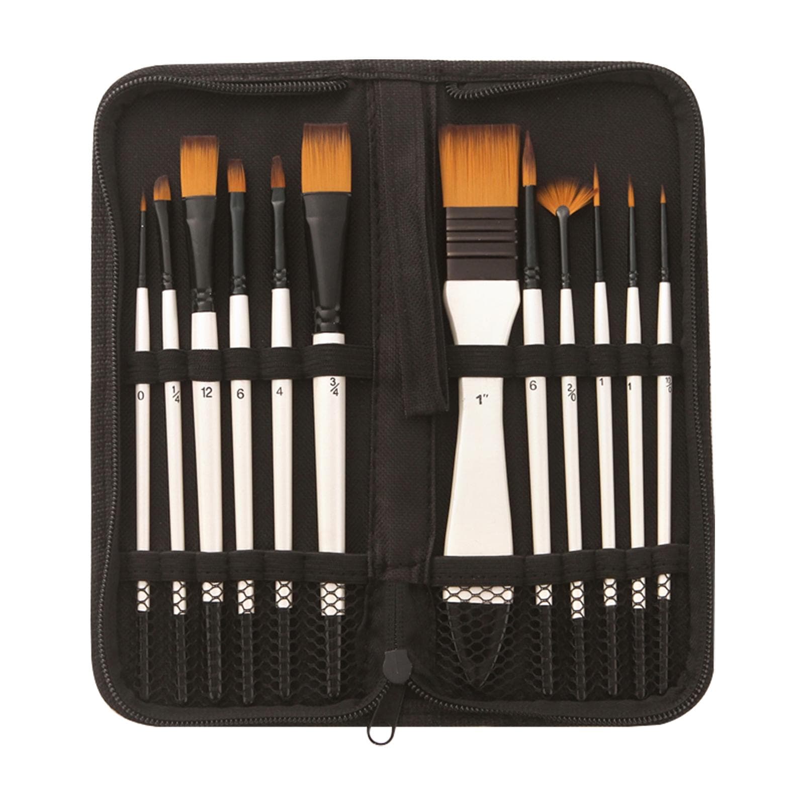 12pcs Professional Artist Paint Brushes Set Bag Pack Nylon Hair Delicate Wooden Handle Paintbrushes white