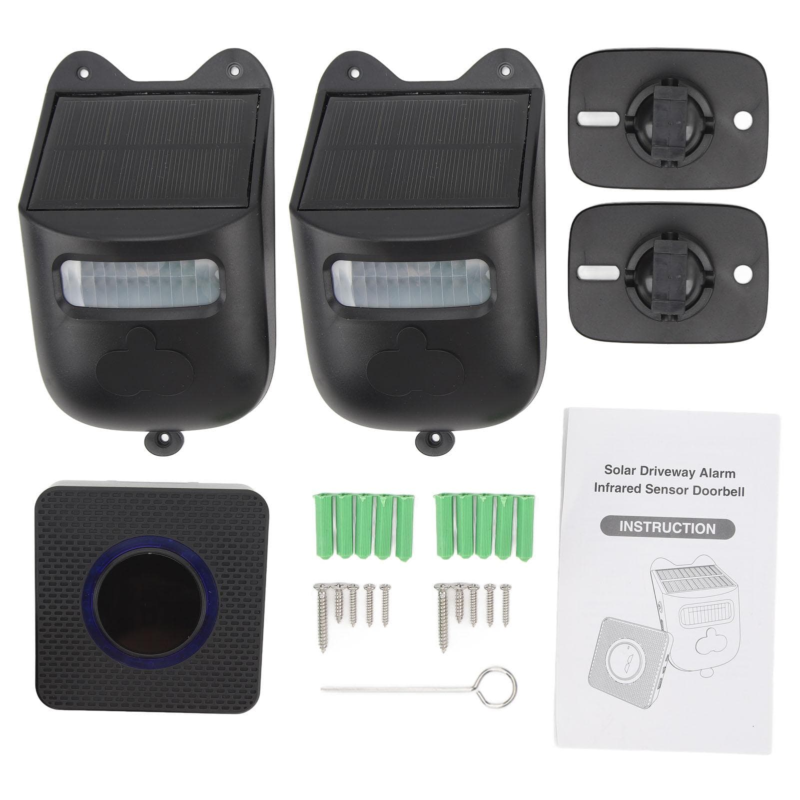 Wireless Driveway Doorbell Solar Powered Infrared Doorbell Home Security Motion Sensor Alarm with 1