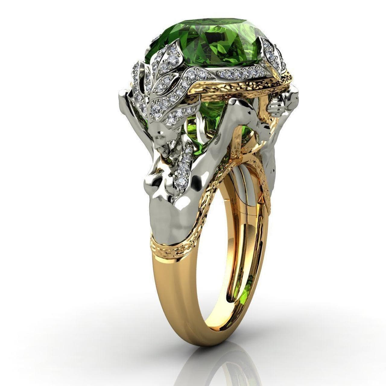 Real 14k Yellow Gold Natural Emerald Gemstone Ring For Women Hip Anillos De Bijoux Femme Jewellery Bizuteria 14k Gold Rings Box 10