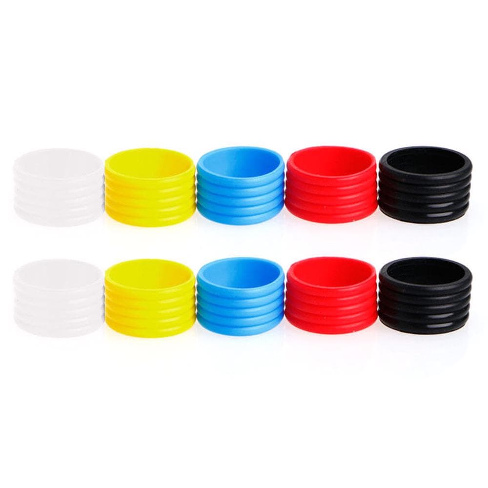 10Pcs Tennis Racket Handle Anti-slip Rings Sweat Absorbent Silicone Tennis Racket Overgrip Tennis