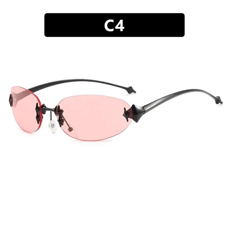Y2K Frameless Sunglasses UV Protection Lightweight Vintage Retro Sun Glasses Cool Streetwear Trendy Accessories