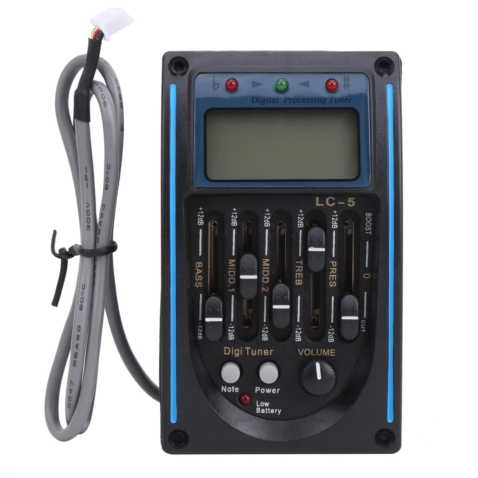 5 Band Guitar Pickup LCD Equalizer Tuning Adjustable Musical Instrument Supplies