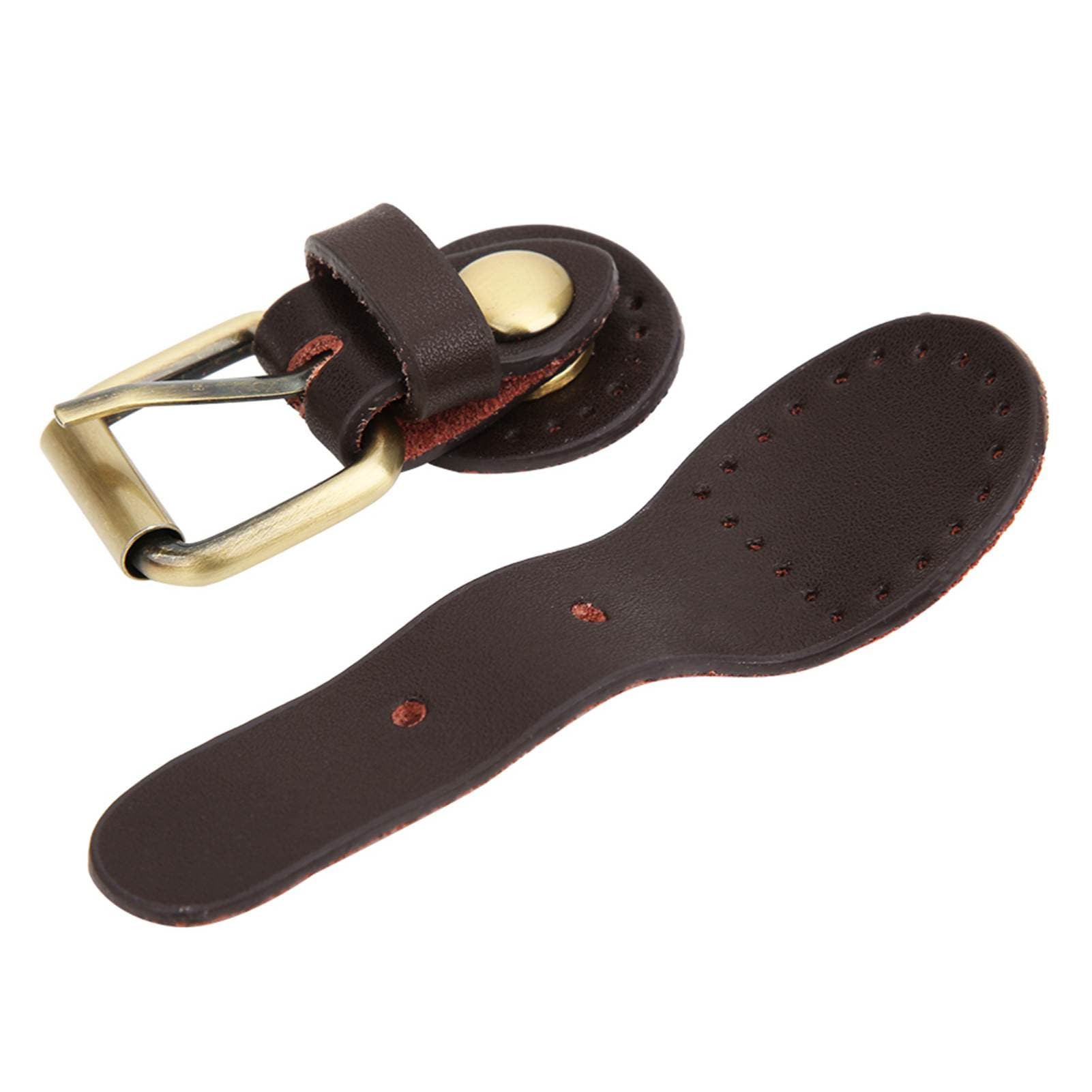 1Pc Bag Buckle Lock Cow Split Leather DIY Hand Made Hardware Accessories with Bronze Fittings(Brown coffee