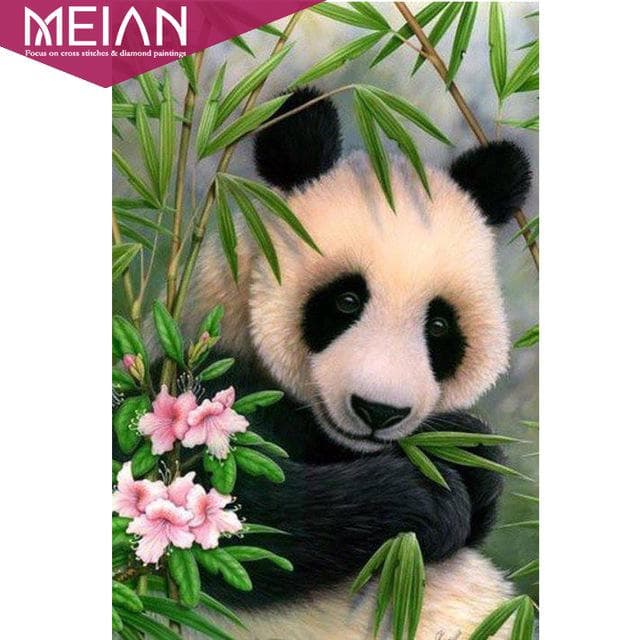 Cross Stitch Embroidery Kits Colorful Flamingo Cotton Panda Painting DIY Needlework 20X30