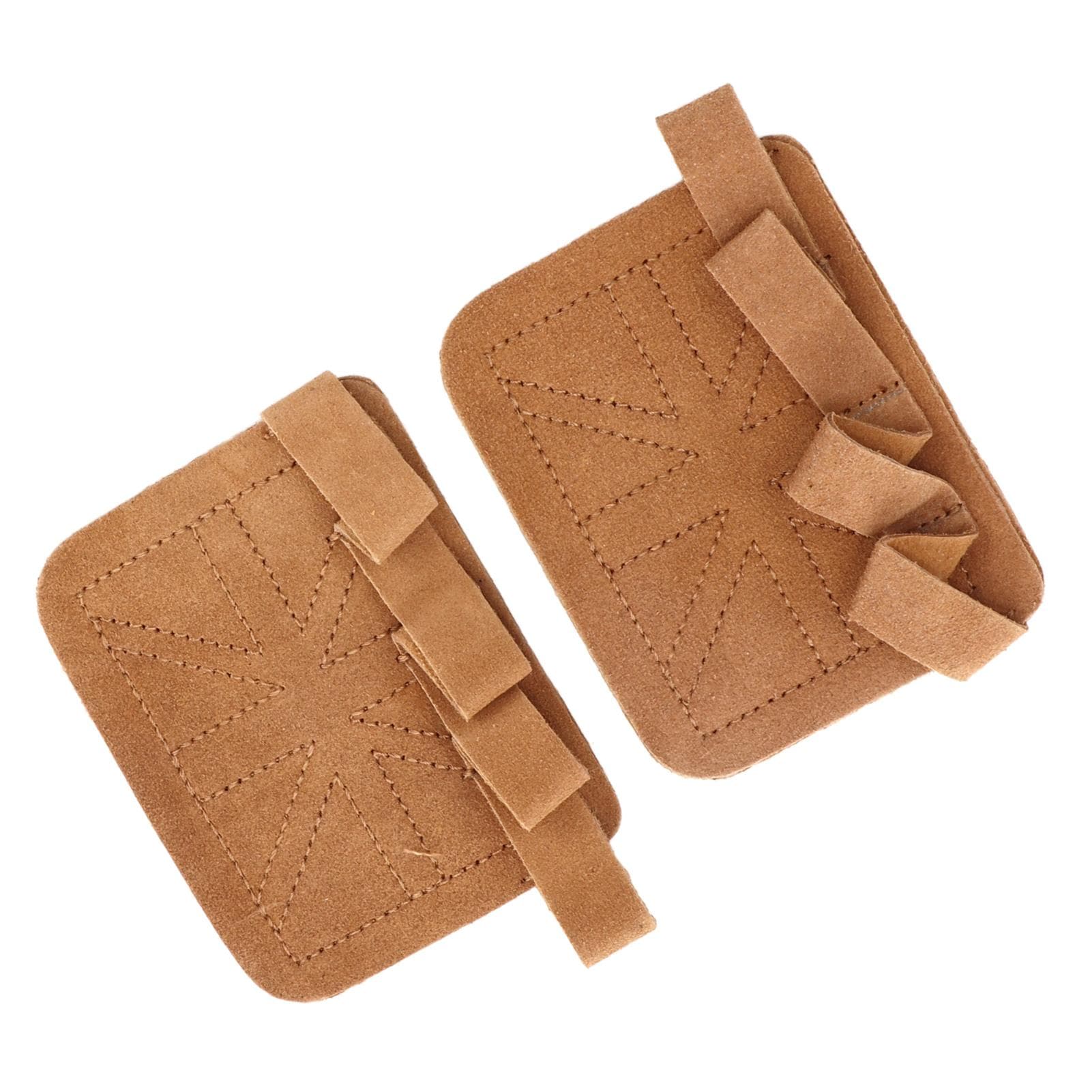 Fitness Gym Grip Pads Thickened Double Layer Cowhide 4 Finger Gym Workout Gloves for Weightlifting