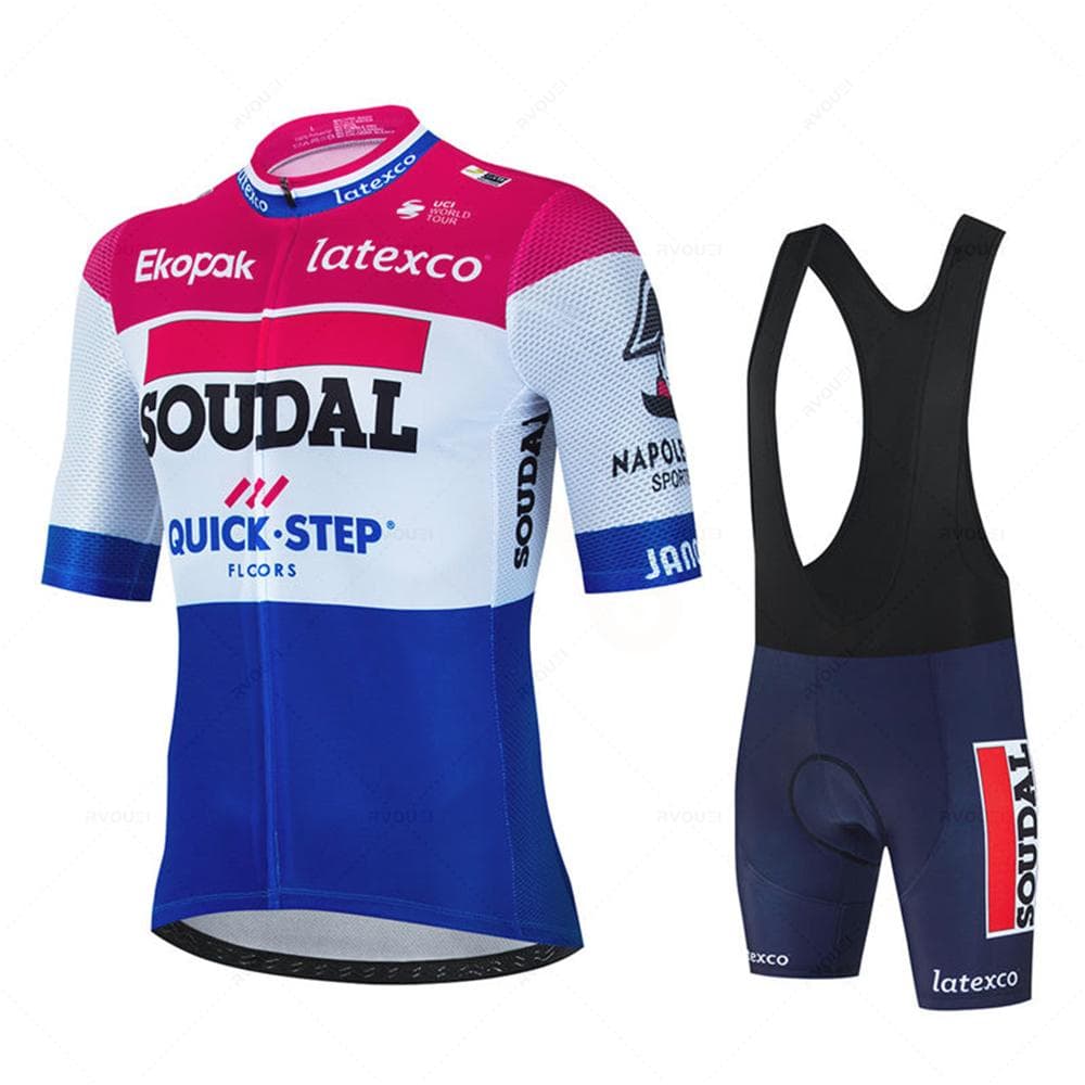 Soudal Quick Step Cycling Jersey Set Summer Belgium Bicycle Breathable Men MTB Bike Clothing Maillot Ropa Ciclismo Uniform Suit 5XL