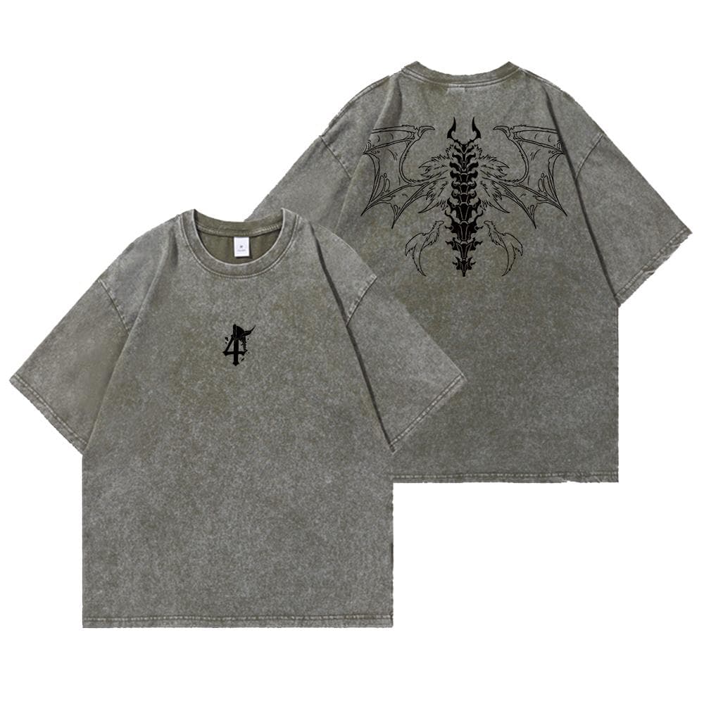 Japan Anime Bleach Ulquiorra·Cifer Graphic Printed T Shirt Men Women Manga Tshirts Harajuku Washed Cotton T-shirt M