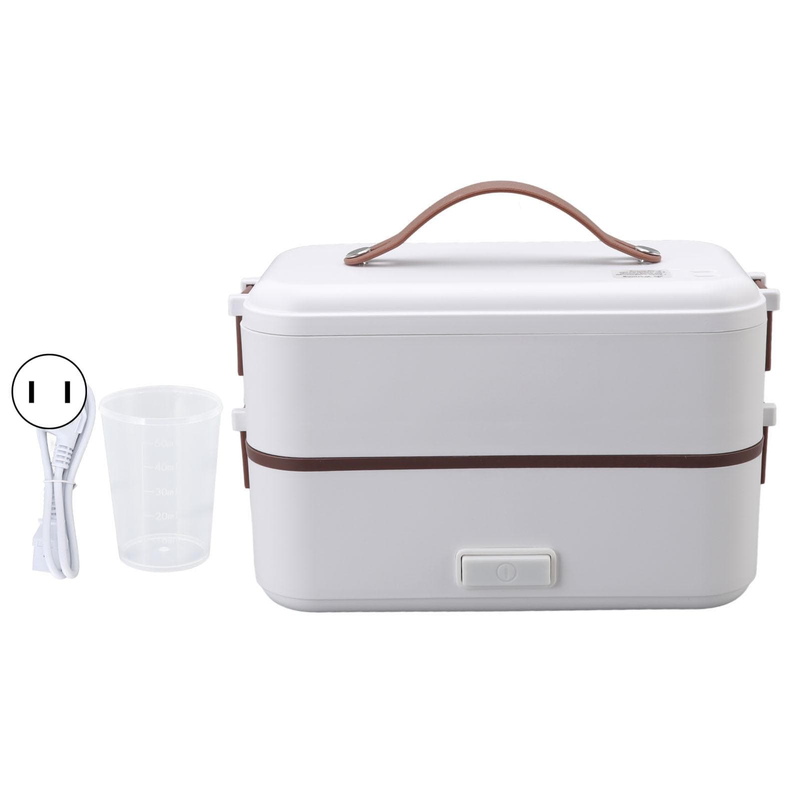 Electric Lunch Box Portable Handle 0.8L Capacity Double Layer 20 Minutes Rapid Heating Pluggable L