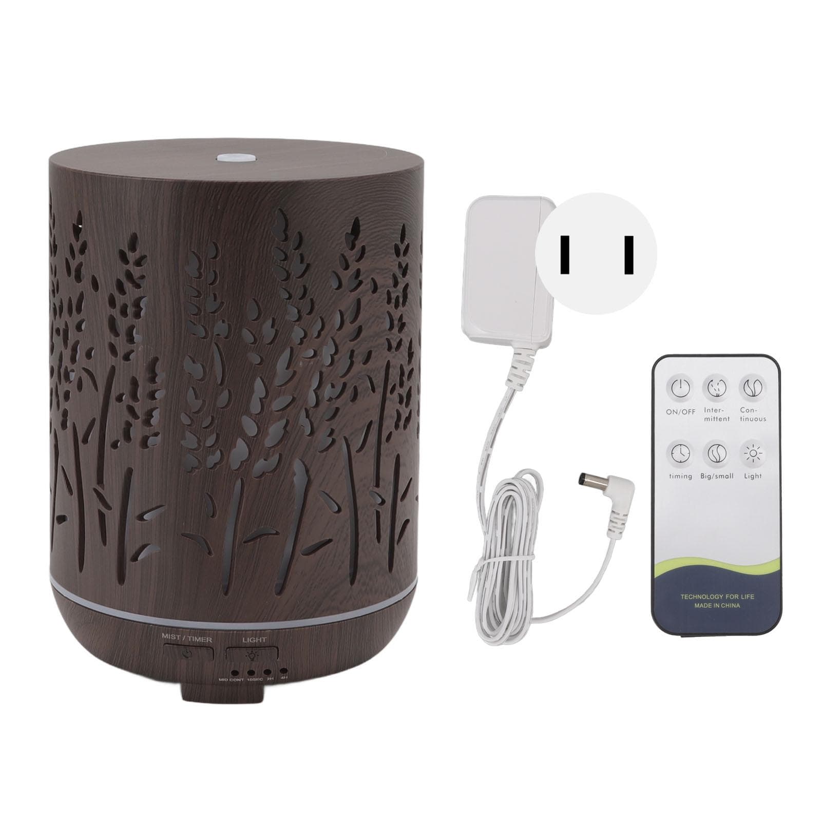 300ml Wood Grain Air Humidifier Aroma Air Humidifier Ambience Night Light for Bedroom Living Rooms