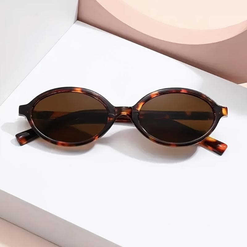 1 Piece Simple Oval Shaped Women's Glasses Unisex Leopard Print Retro Eyewear Fashion Accessories