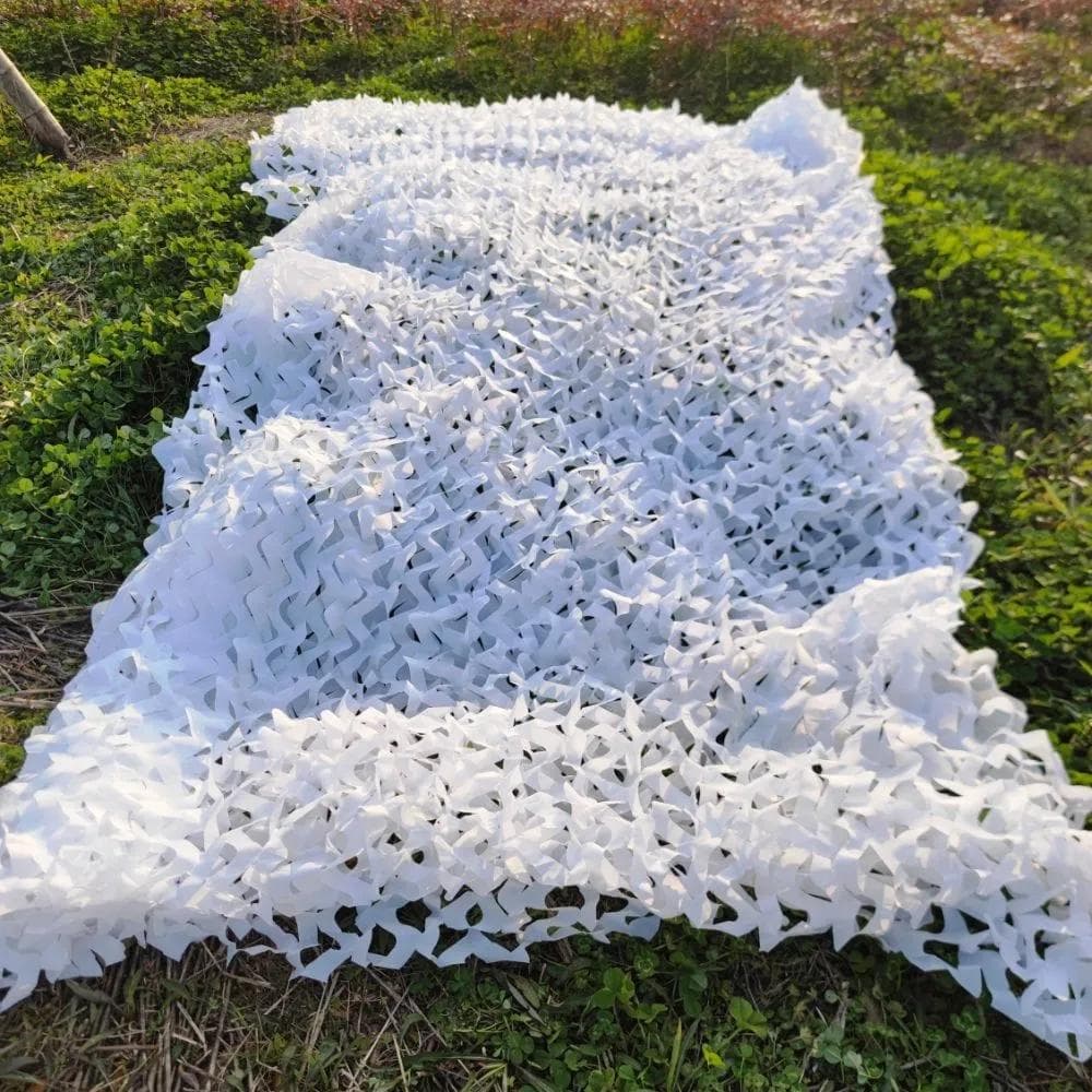 Outdoor Camouflage Net Sun Protection For Camping Shooting Hunting Hide Decoration Green/White/Blue/Khaki 1.5*3m white