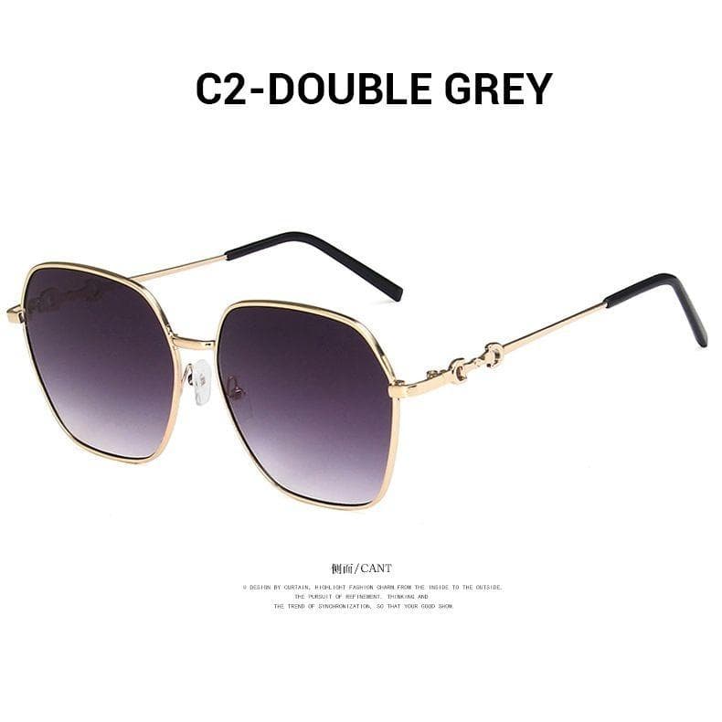 Trendy Korean Sunglasses for Women Gradient Color UV Resistant Large Face Slimming Glasses Fashionable