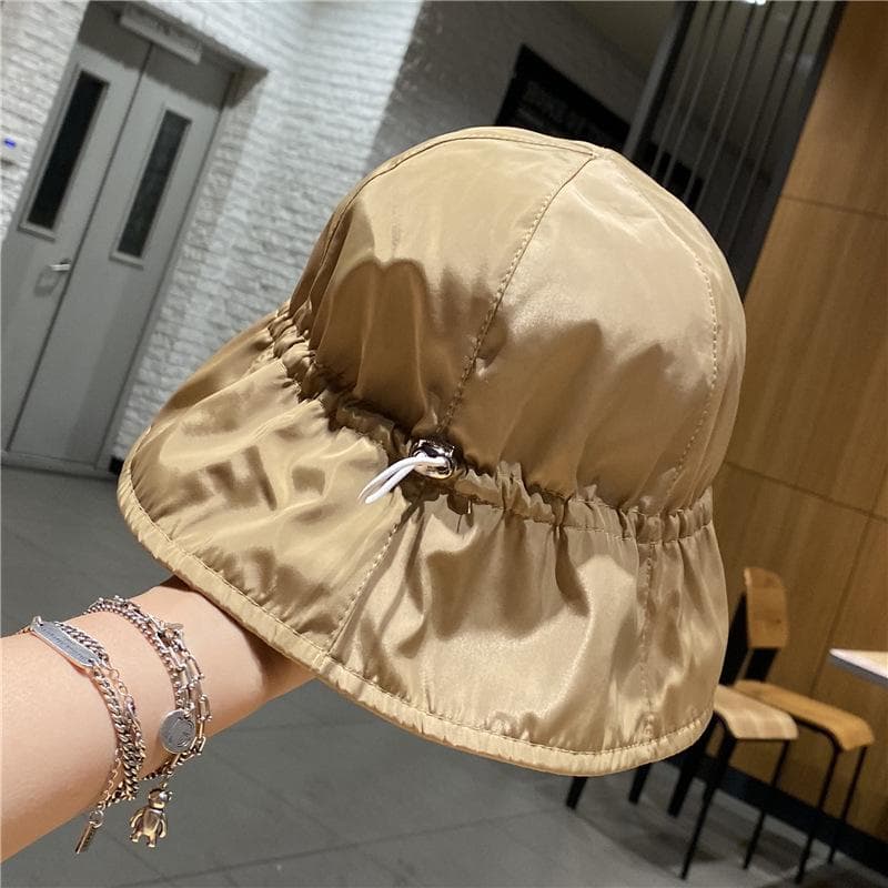 Women Summer Bucket Hat Quick Dry Drawstring Basin Hats For Girls Lady UV Protection Waterproof Panama Cap 56-58cm