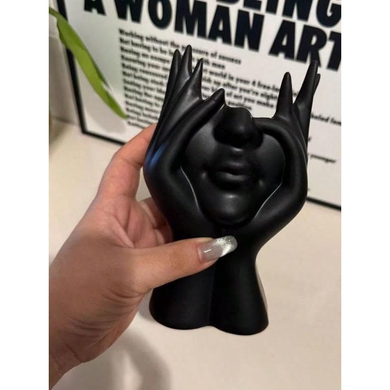 Handmade Creative Human-Shaped Makeup Brush Holder - Unique Decorative Human-Shaped Makeup Brush Stand 1pc Transparent Jewelry Box multicolour