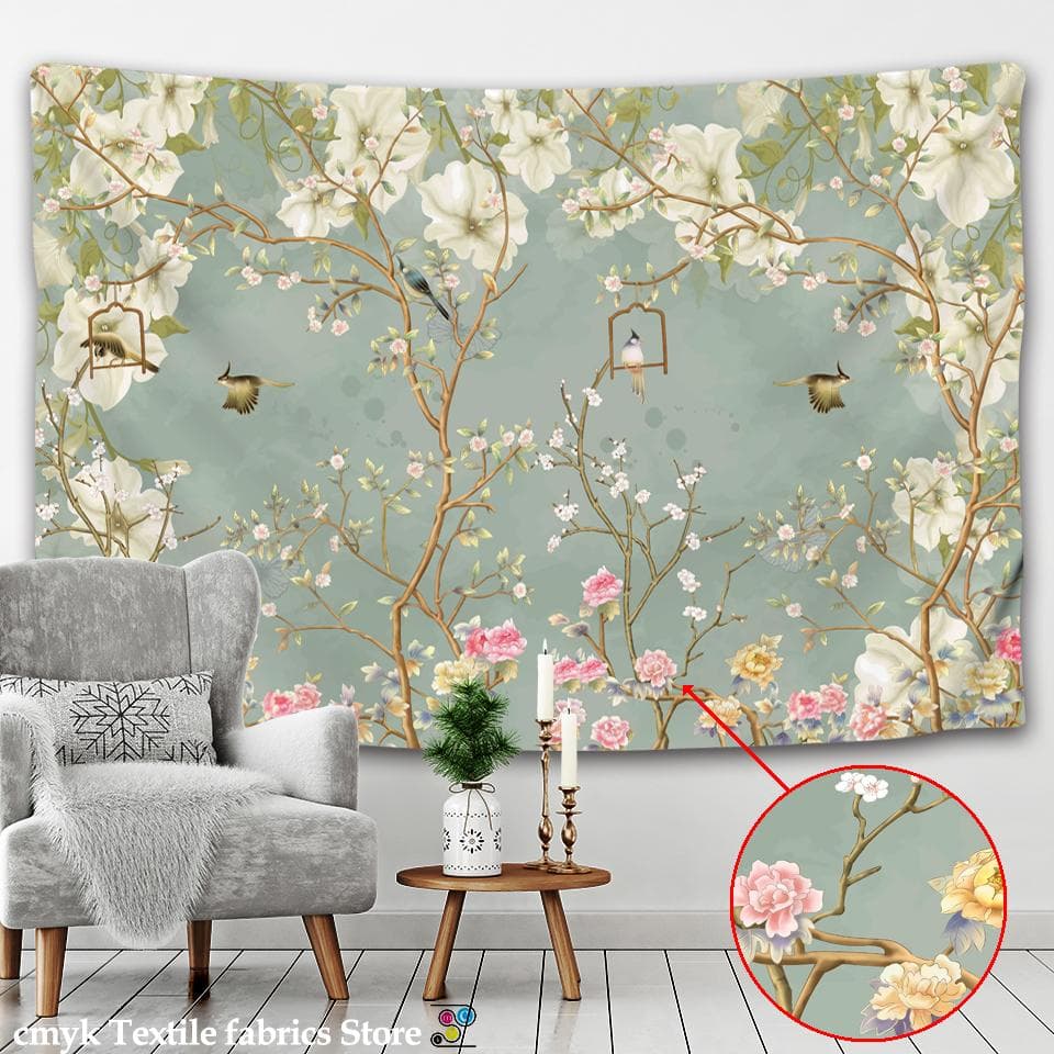 Flower Butterfly Tapestry Simple Nordic Style Hippie Mat Wall Hanging Bohemian Bedspread Dorm Decor Tapestries 230x180CM