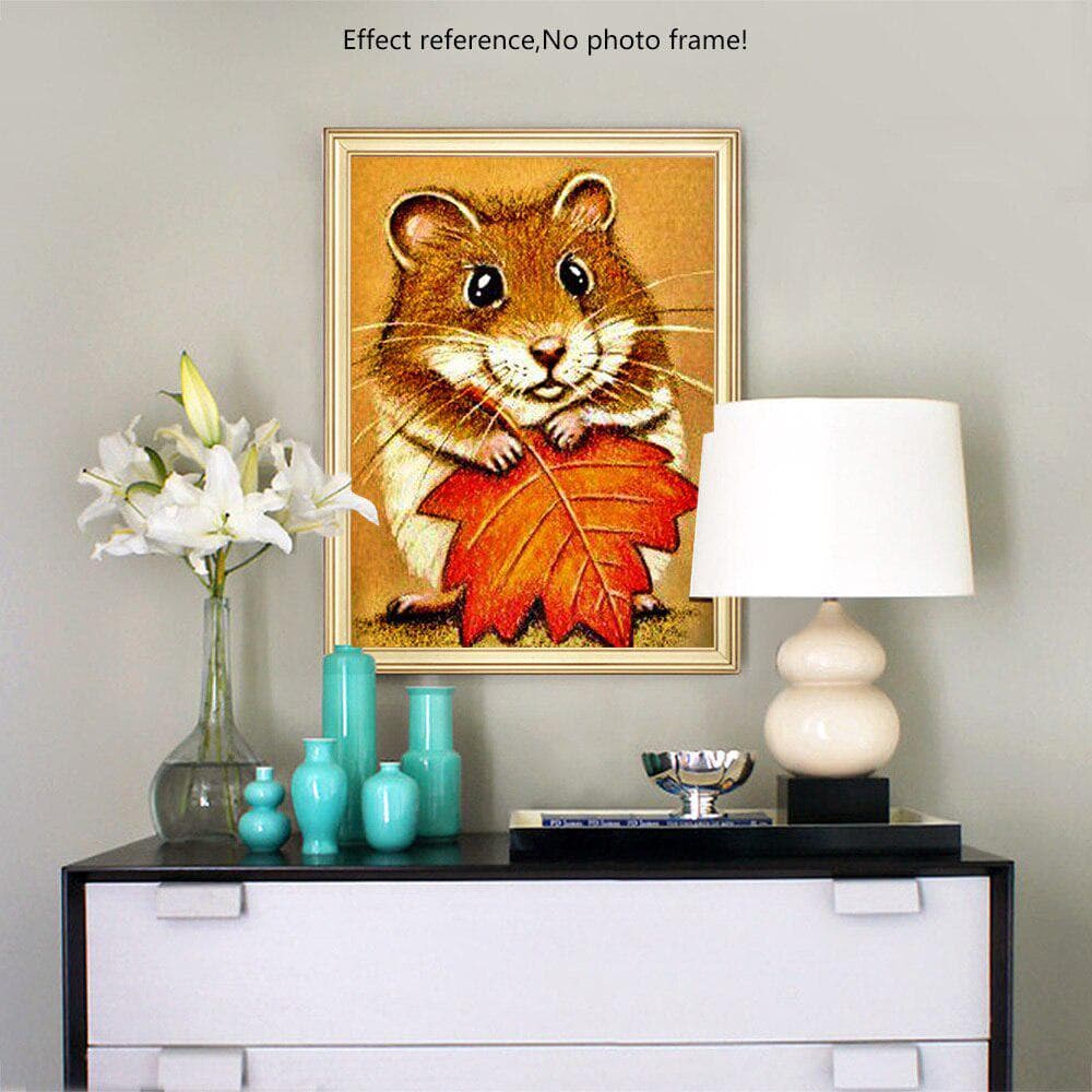5D DIY Diamond Painting Animals Diamond Embroidery Hamster Full Round Drill 20X30CM