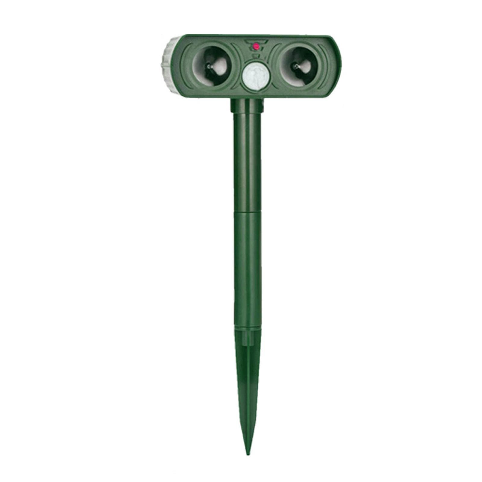 WH-510 Solar-Powered Animals Repeller Ultrasonic-Wave Dog Cat Rechargeable Repellent for Outdoor green