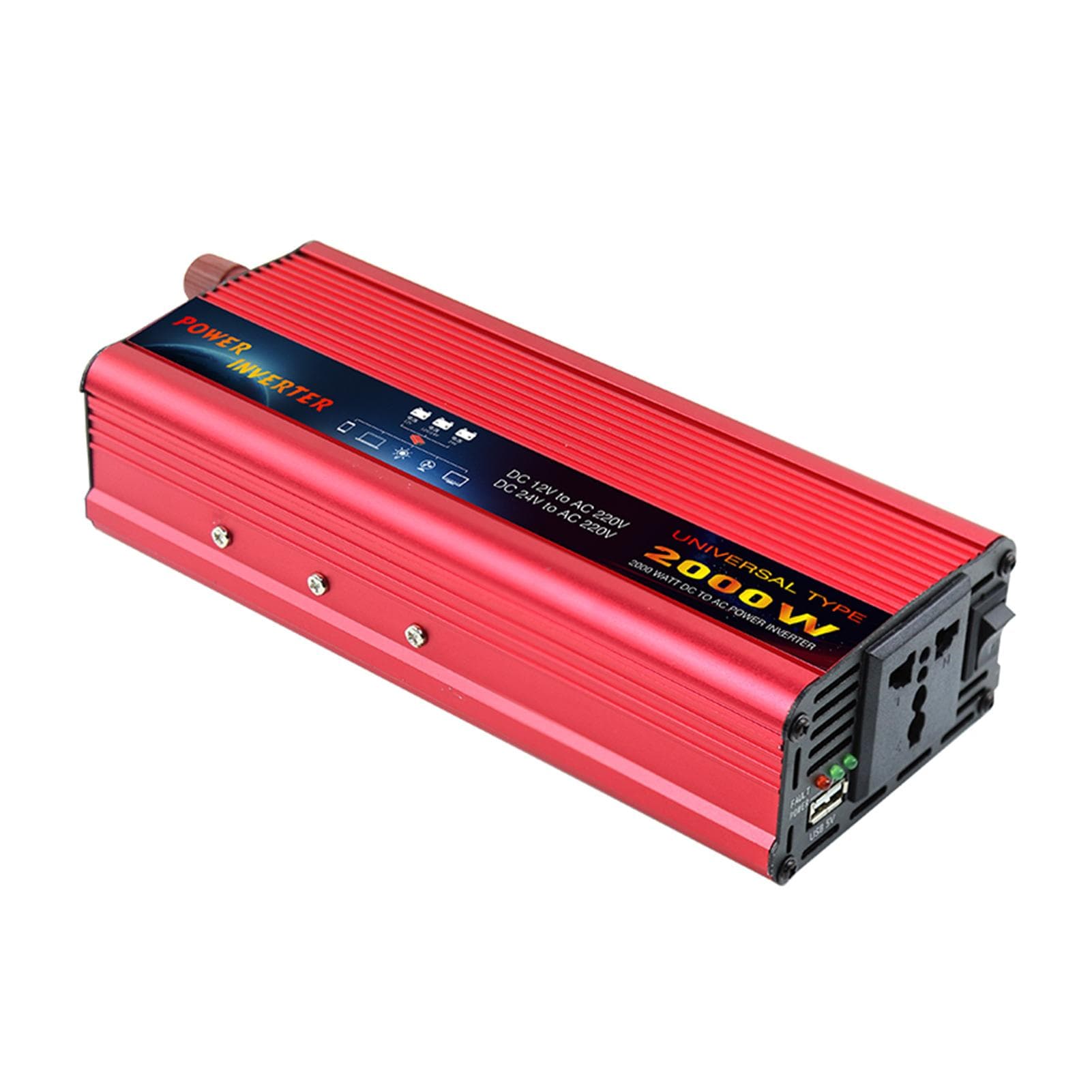 Solar Power Inverter Modified Sine Wave Power Inverter 850W(Continuous)/ 2000W(Peak) DC 12V 24V 850w-to AC 220V-240V multicolour
