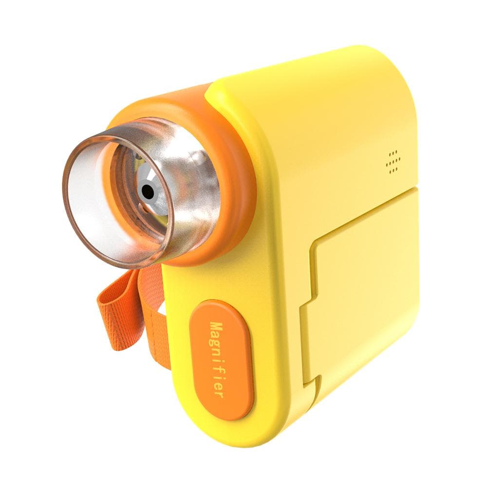 Pocket Microscope for Kids Portable Single Lens Microscope 2.0 LED Screen 1000 Times yellow