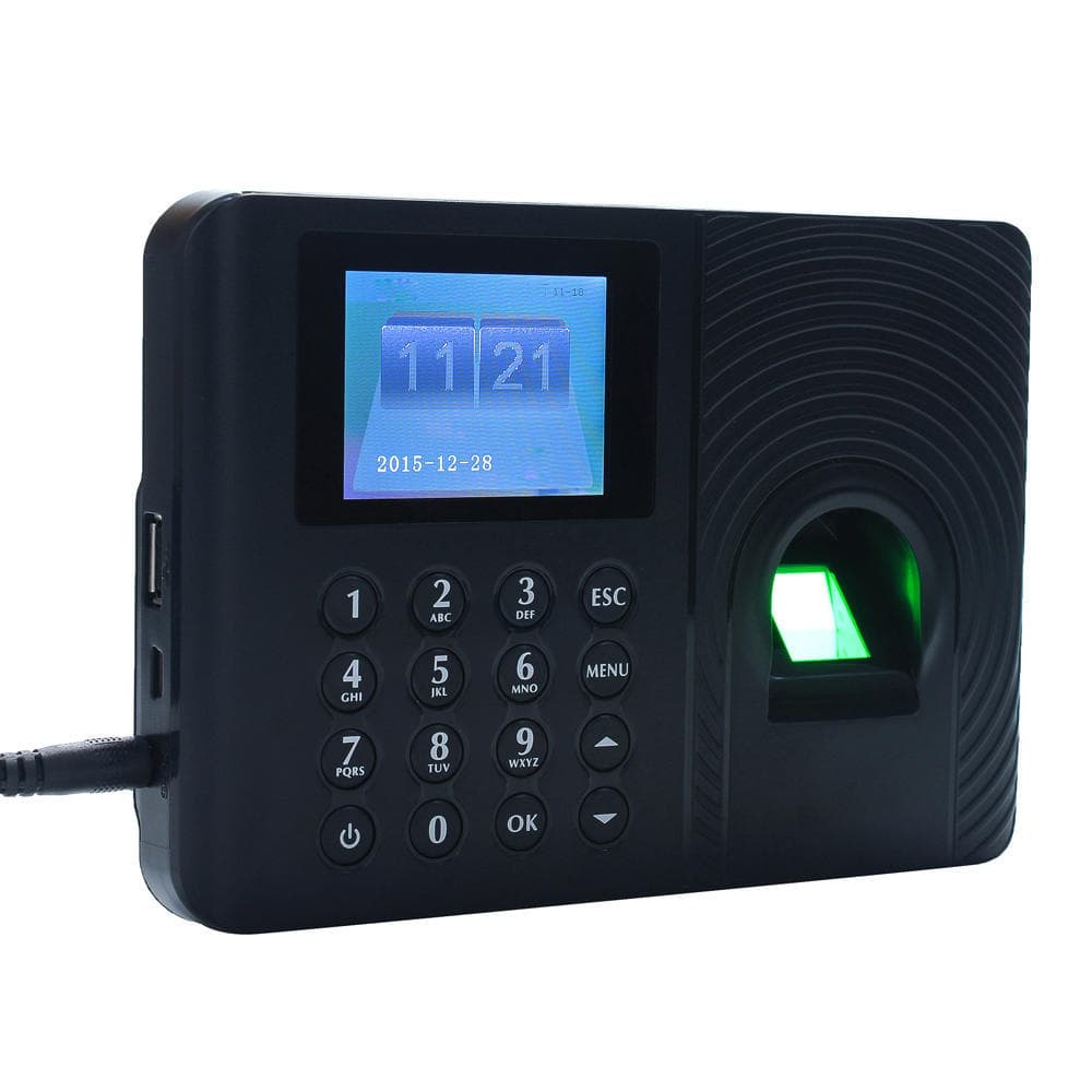 2.4'' TFT Intelligent Fingerprint Password Attendance Time Clock Recorder US Plug
