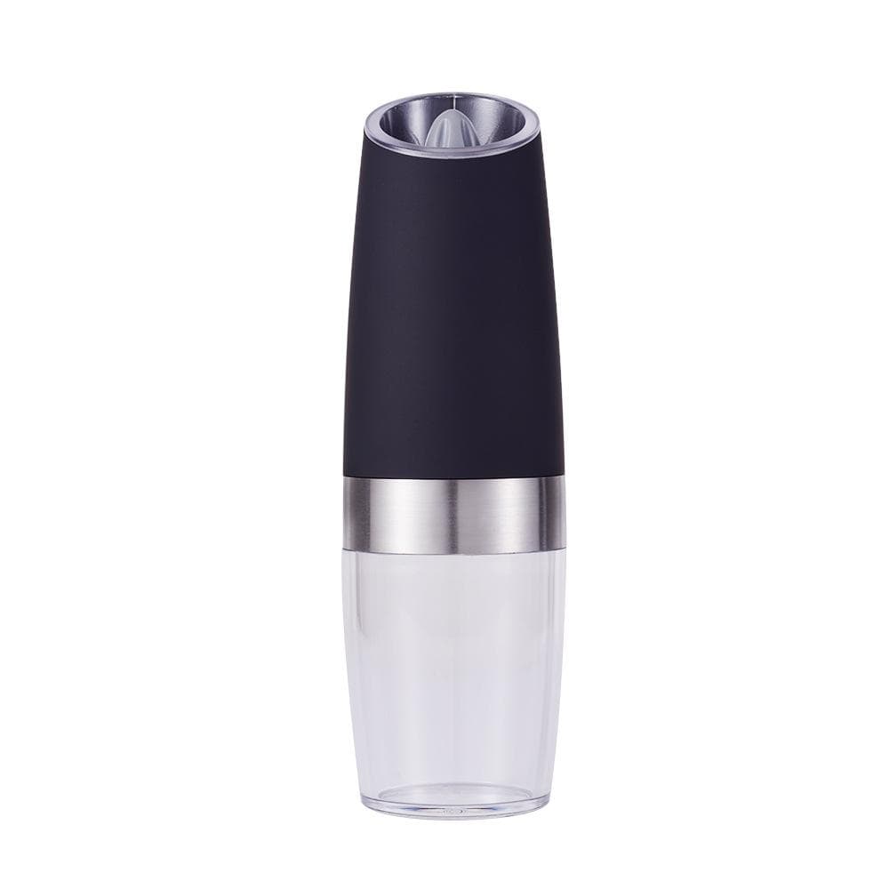 Gravity electric pepper salt grinder set, adjustable thickness, with LED light black