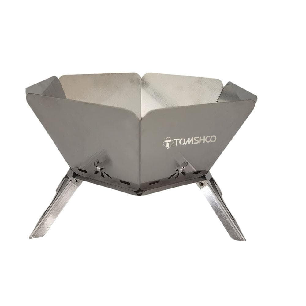 Portable Fire Pit Camping Brazier Folding Bonfire Stove Outdoor Fire Wood Stove Steel Fire Pit silver
