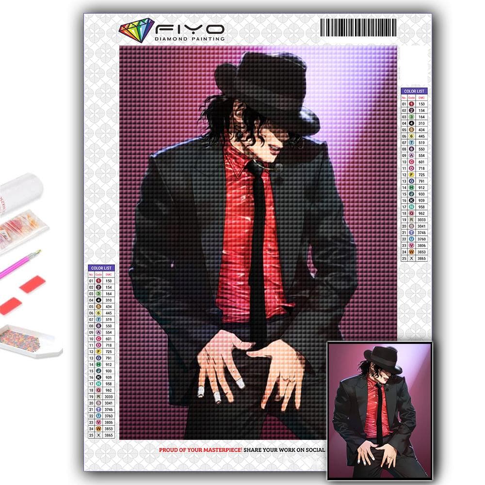 5D Diamond Painting Full Diamond World Superstar Michael Jackson Diamond Painting Handmade Diy Diamond Mosaic Painting Home Decoration Full Round 20X30CM