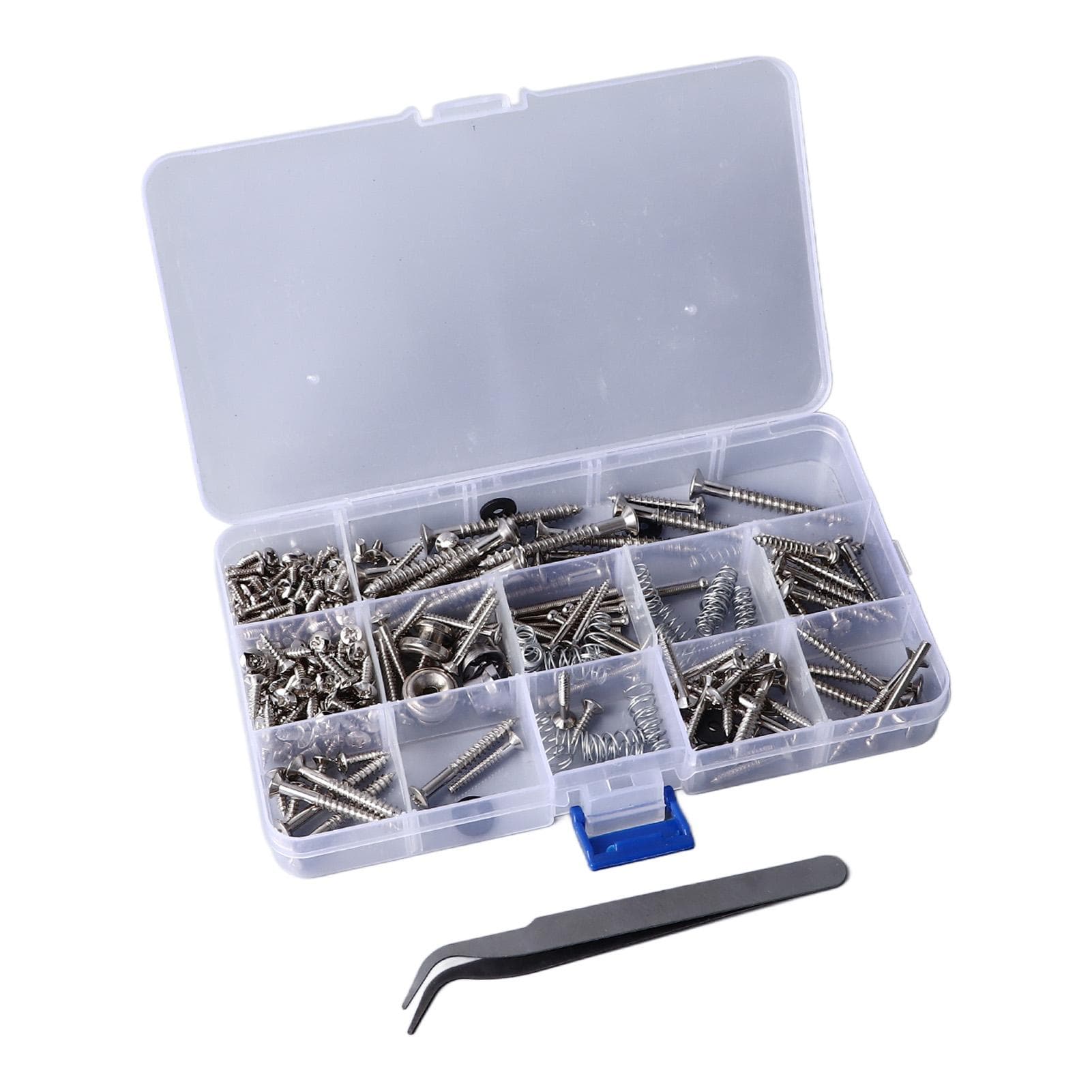 Guitar Repair Screw Kit Electric Acoustic Guitar Mounting Screws Strap Buckles Kit Luthier Tool silver