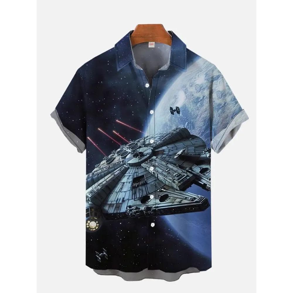 Hawaii Shirts Man New Stars-wars Shirts Men Women Clothes Tee Tops Boys Girls Tees Walker Printing Short Sleeve Shirt XL