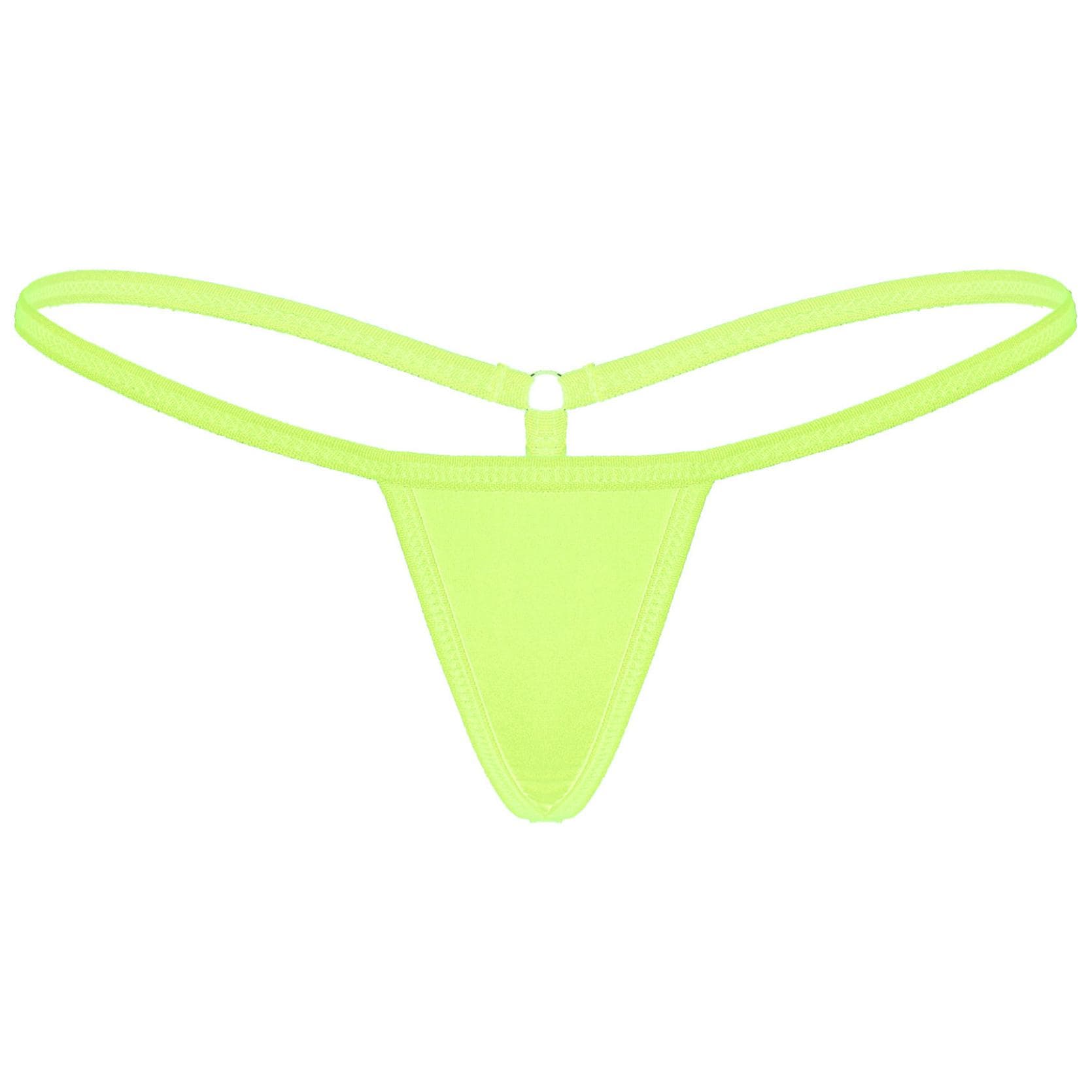 Womens Sexy G-String Thongs Panties Underwear Low Rise Bikini Bottom Briefs One Size fluorescent green