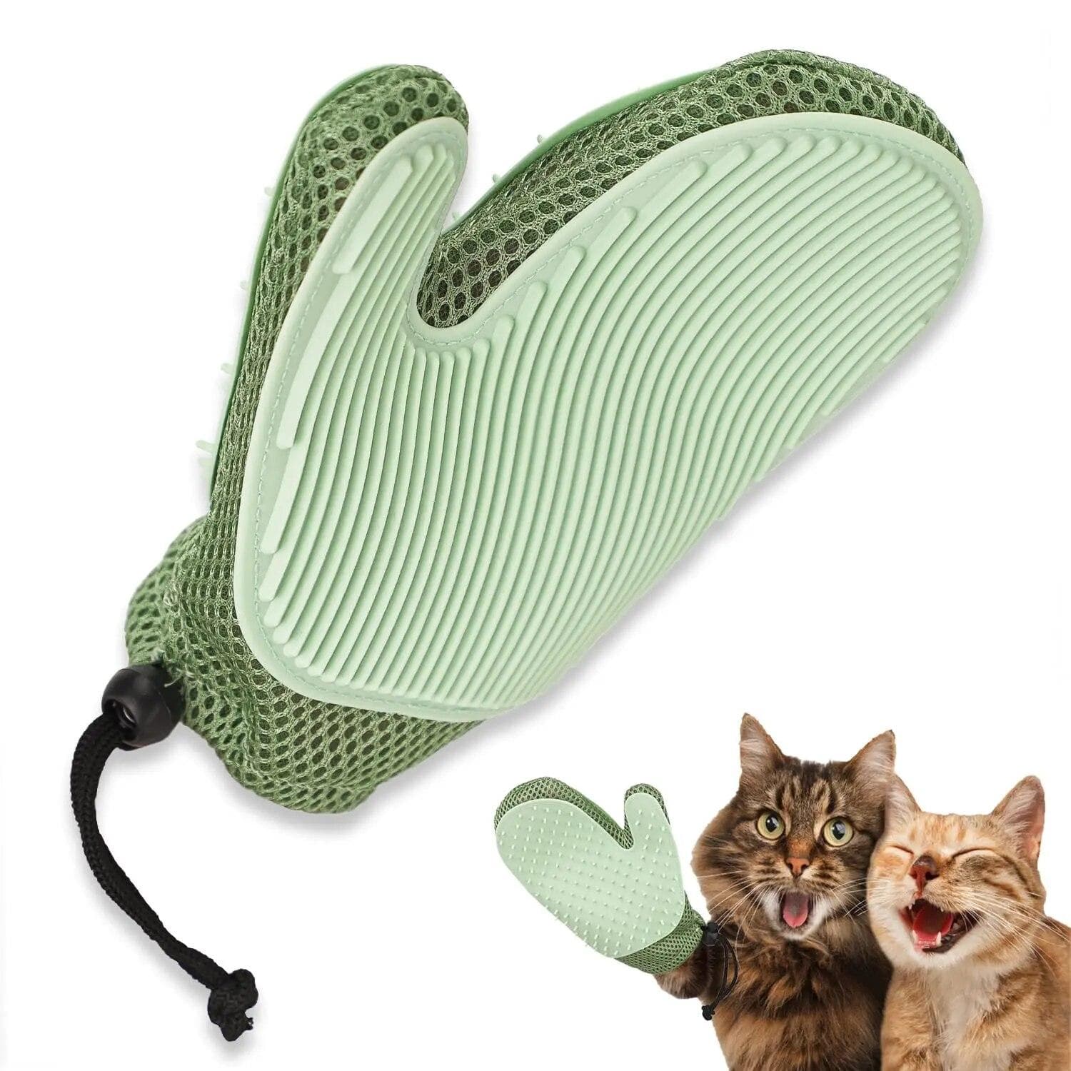 Cat Hair Glove & Pet Fur Remover Glove, Dog Grooming Glove Brush for Shedding,Pet Hair Remover Mitt for Cleaner, Grooming Glove green