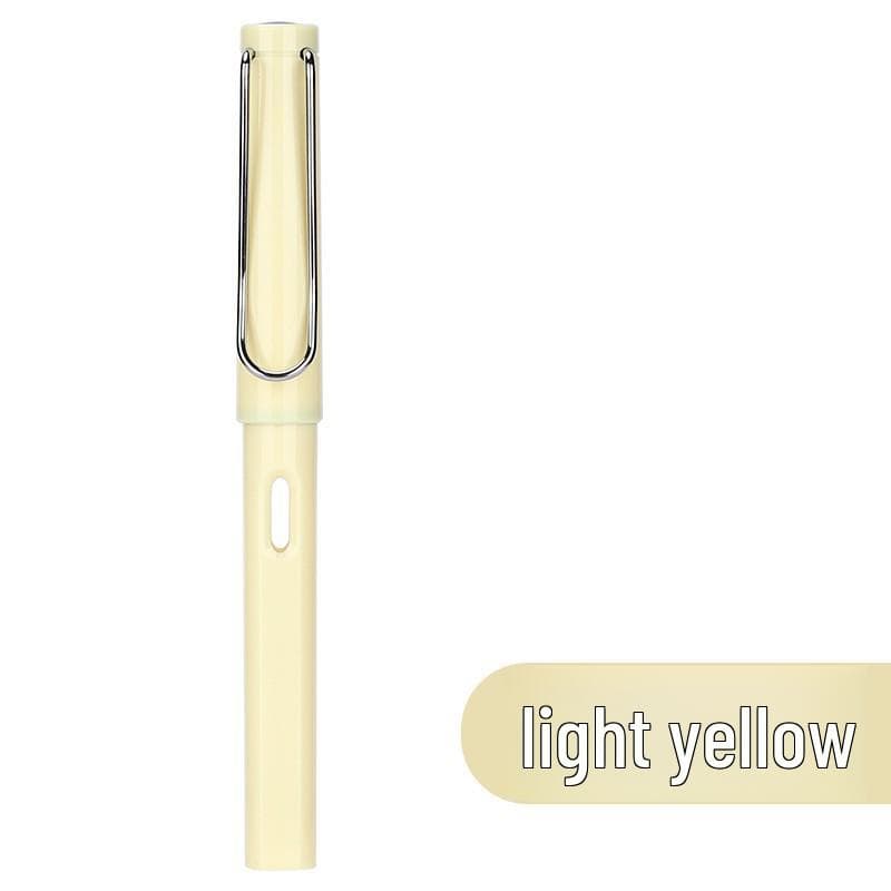Colorful Student Fountain Pen with Replaceable Ink Capsule for Calligraphy and Correct Writing Posture +50 Black Ink Cartridges