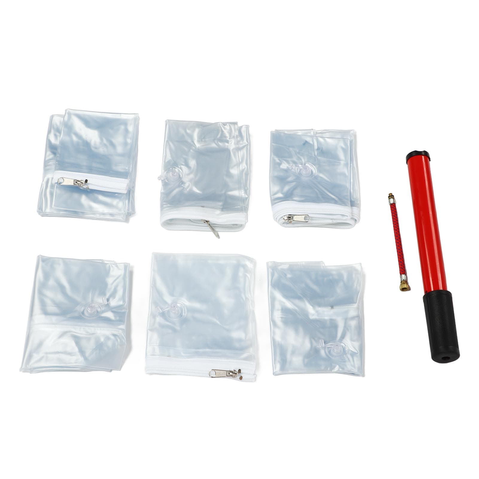6PCS Inflatable Splint Set PVC Injury Support Brace Ankle Leg Arm Stabilizer Cover with Air Pump